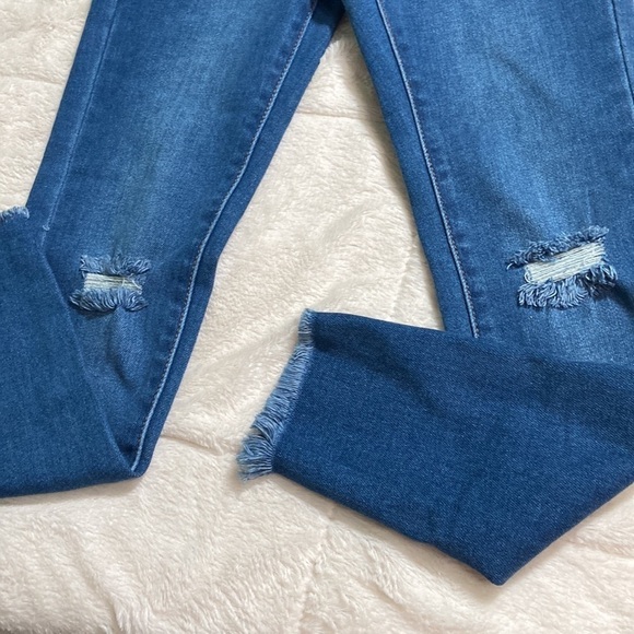 NEW Crystal Rock size 0 distressed jeans vintage push up skinny hi rise frayed - Picture 3 of 11